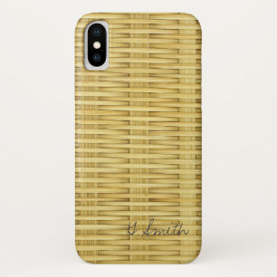 Funda Para iPhone X Inicial. Tejidos de cesta de hierbas rusas ligeras