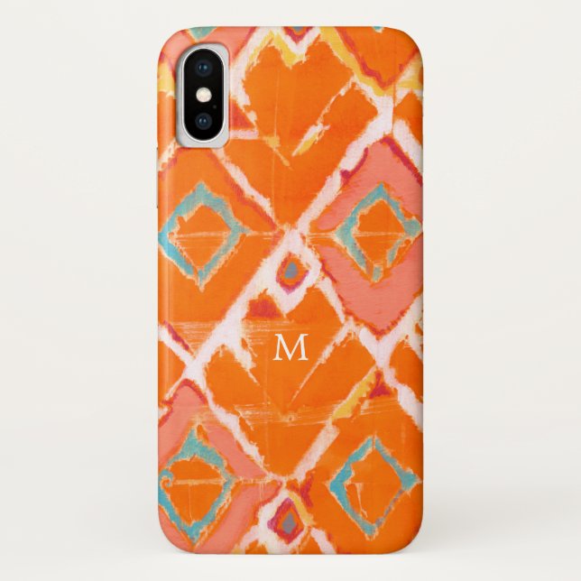 Funda De Case-Mate Para iPhone Inicial | Tribal II Naranja (Reverso)