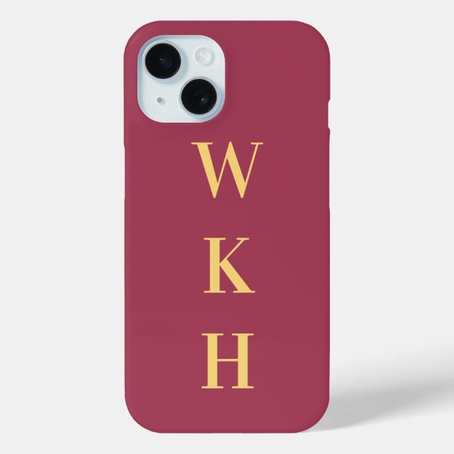 Funda De Case-Mate Para iPhone Iniciales de monograma elegantes (Reverso )