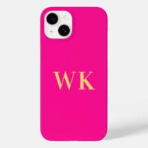 Iniciales de monograma minimalista rosa caliente