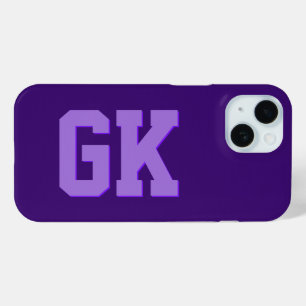 Funda Para iPhone 15 Iniciales de monograma morado elegante moderno