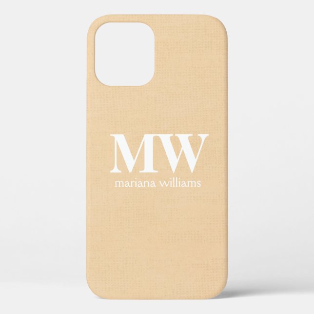 Funda De Case-Mate Para iPhone Iniciales de monograma nombre (Reverso )