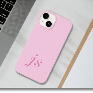 Funda Para iPhone 14 De Case-Mate Iniciales de monograma rosa elegante moderno