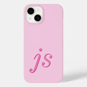 Funda Para iPhone 14 De Case-Mate Iniciales de monograma rosa elegante moderno