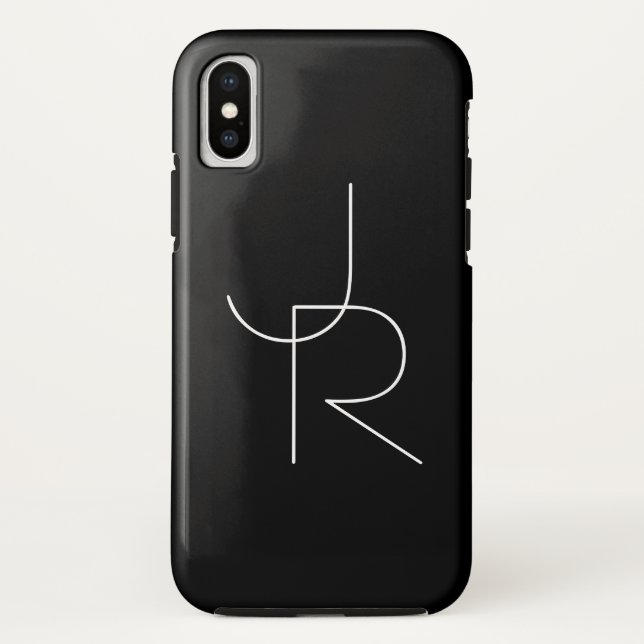 Funda De Case-Mate Para iPhone Iniciales de superposición de 2 modernas | Blanco  (Reverso)