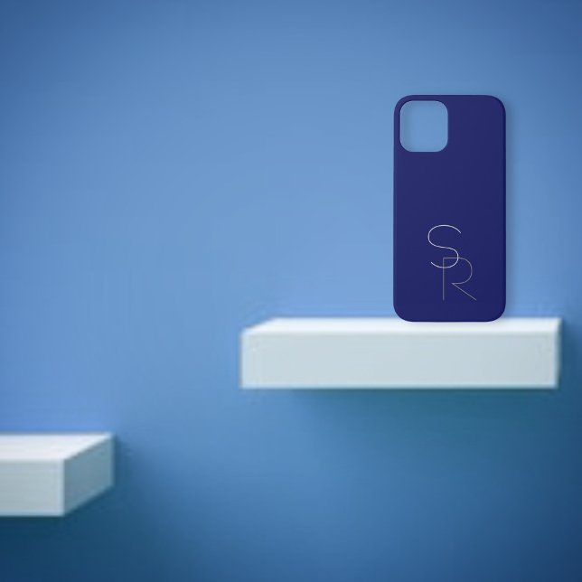 Funda De Case-Mate Para iPhone Iniciales de superposición de 2 modernas | Grises  (Subido por el creador)