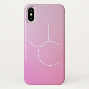 Funda Para iPhone X Iniciales de superposición de 2 modernas   Ombre R