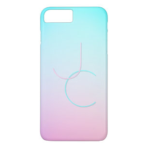 Funda Para iPhone 8 Plus/7 Plus Iniciales de superposición de 2 modernas Rosa tu