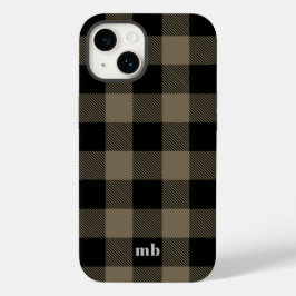 Funda Para iPhone 14 De Case-Mate Iniciales del nombre de la placa de búfalo marrón