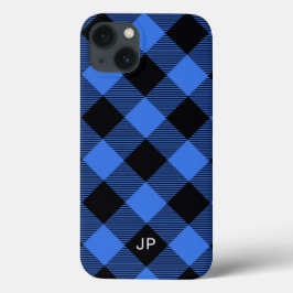 Funda Para iPhone 13 Iniciales elegantes y simples de color azul claro