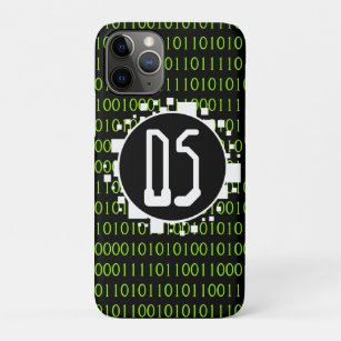 Funda Para iPhone 11 Pro Iniciales Matriz digital binaria de los años 10 Ve