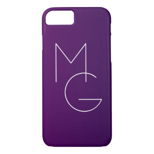 Funda Para iPhone 8/7 Iniciales Modern 2   Morado Profundo Suelo Ombre