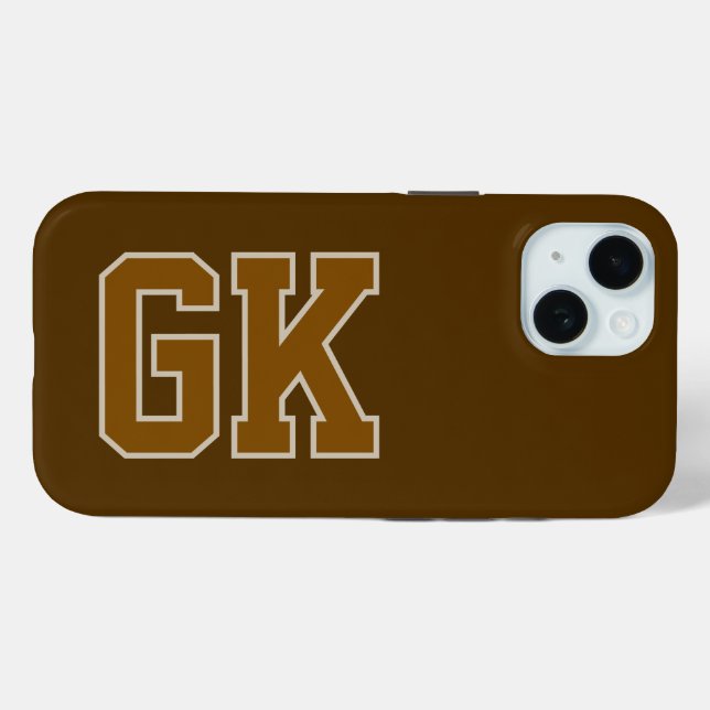 Funda De Case-Mate Para iPhone Iniciales Monograma Marrón Modernas (Reverso (Horizontal))
