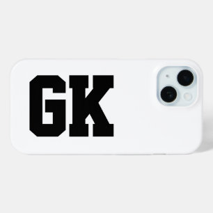 Funda Para iPhone 15 Iniciales Monograma Modernas en Negro y Blanco