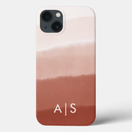 Funda Para iPhone 13 Iniciales Monogramadas Elegantes Cobre Óxido Ombre