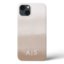 Iniciales Monogramadas Elegantes Hongo Marrón Ombr