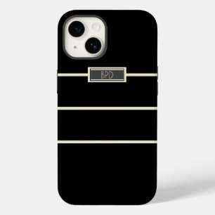 Funda Para iPhone 14 De Case-Mate Iniciales monogramadas Minimalistas modernas negra