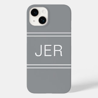 Funda Para iPhone 14 De Case-Mate Iniciales monogramadas personalizados Gris moderno