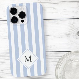 Funda Para iPhone 14 Pro Max De Case-Mate Iniciales monogramas tiras blancas y negras polvor
