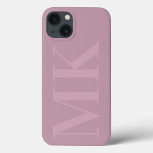 Funda Para iPhone 13 Iniciales ruborizadas modernas de ciruela rosa min