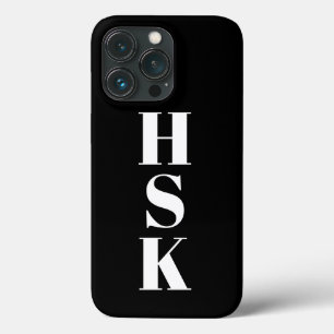 Funda Para iPhone 13 Pro Iniciales verticales monopólicas modernas blanco n