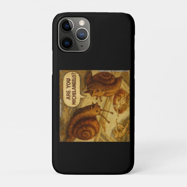 Funda De Case-Mate Para iPhone Inquisitive Snail & Michelangelo Parody Cartoon  (Reverso)