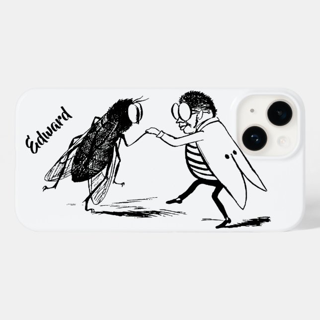 Funda De Case-Mate Para iPhone Insectos antiguos bailando; Mosca azul (Reverso  (Horizontal))