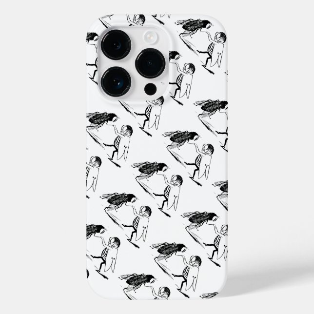 Funda De Case-Mate Para iPhone Insectos antiguos bailando; Mosca azulada (Reverso )
