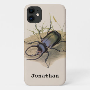 Funda Para iPhone 11 Insectos y bichos vintage, escarabajo rinocerontes