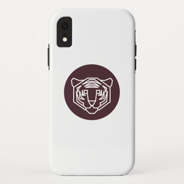 Funda De Case-Mate Para iPhone Insignia de la cara del tigre (Reverso)