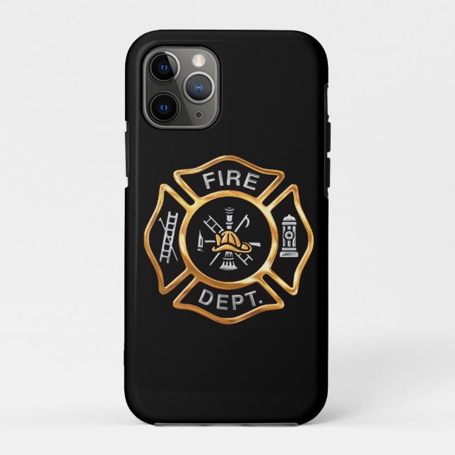 Funda De Case-Mate Para iPhone Insignia del oro del cuerpo de bomberos (Reverso)