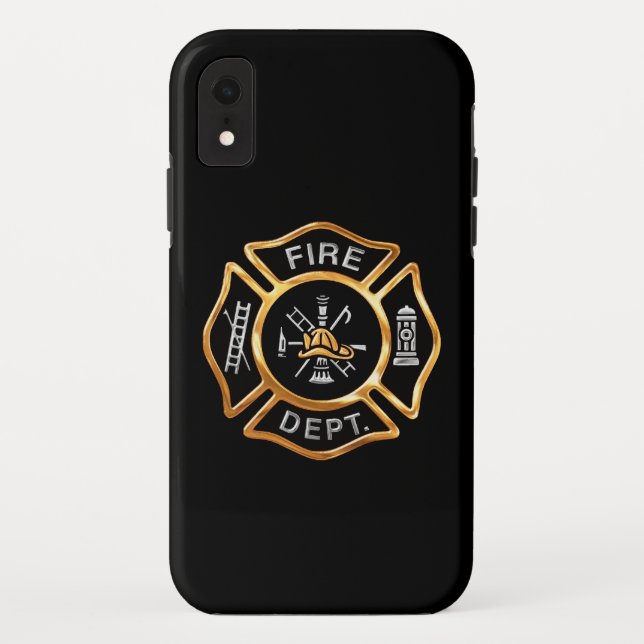 Funda De Case-Mate Para iPhone Insignia del oro del cuerpo de bomberos (Reverso)