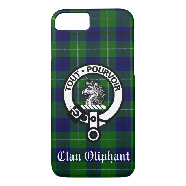 Funda De Case-Mate Para iPhone Insignia Escudo de Clan Oliphant y Tartán (Reverso)