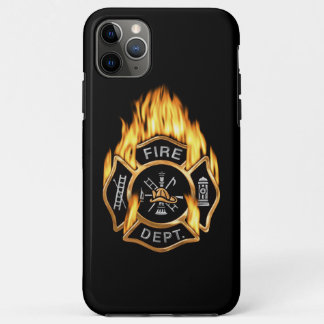 Funda Para iPhone 11 Pro Max Insignia llameante del oro del cuerpo de bomberos