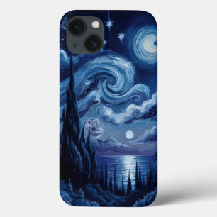 Funda Para iPhone 13 Inspirado en Van Gogh: Edición Océano de la Noche
