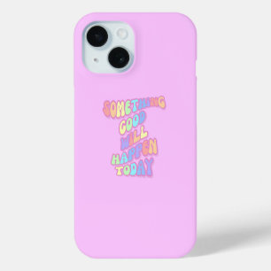 Funda Para iPhone 15 Inspirador, manifiesto, rosa, perrito