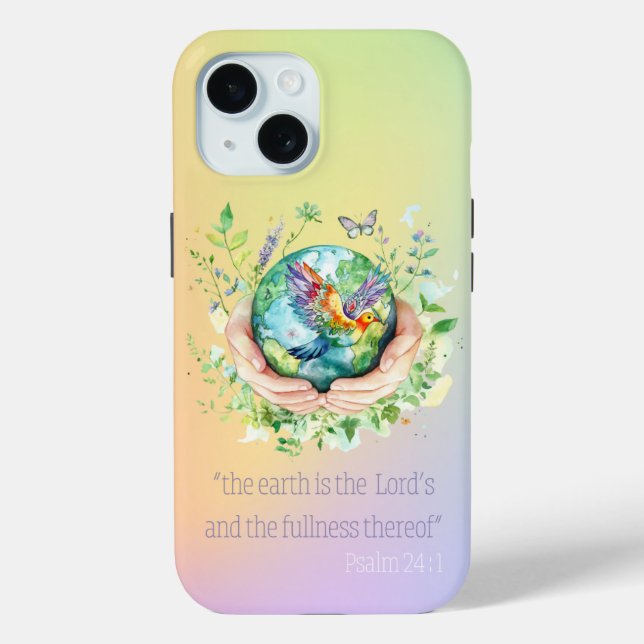 Funda De Case-Mate Para iPhone Inspirational Bible Rainbow Floral Earth Hand Dove (Reverso )