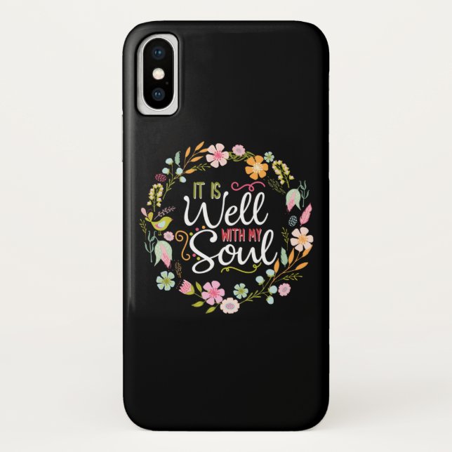 Funda De Case-Mate Para iPhone Inspirational, it is well with my soul (Reverso)