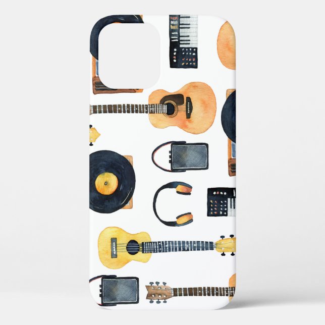 Funda De Case-Mate Para iPhone Instrumentos musicales: acuarela sin foco (Reverso )