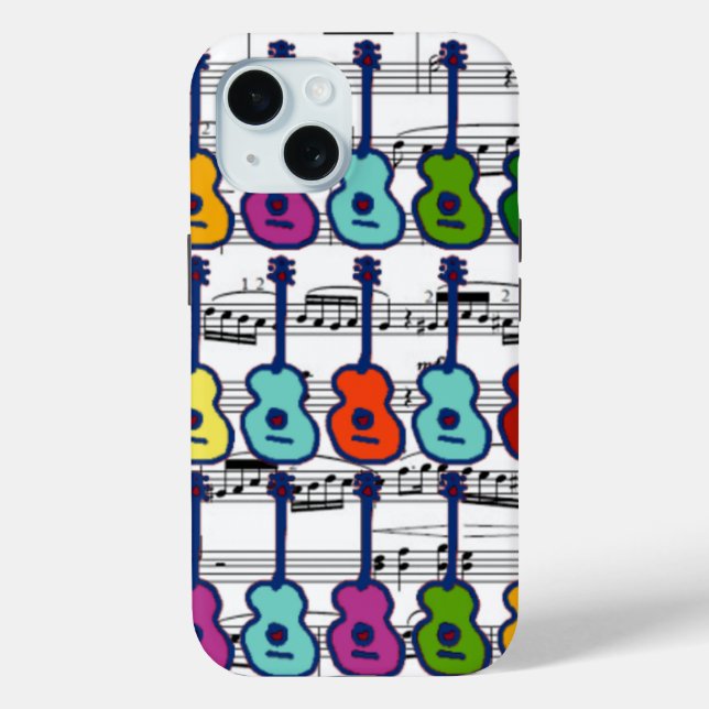 Funda De Case-Mate Para iPhone Instrumentos musicales y notas (Reverso )