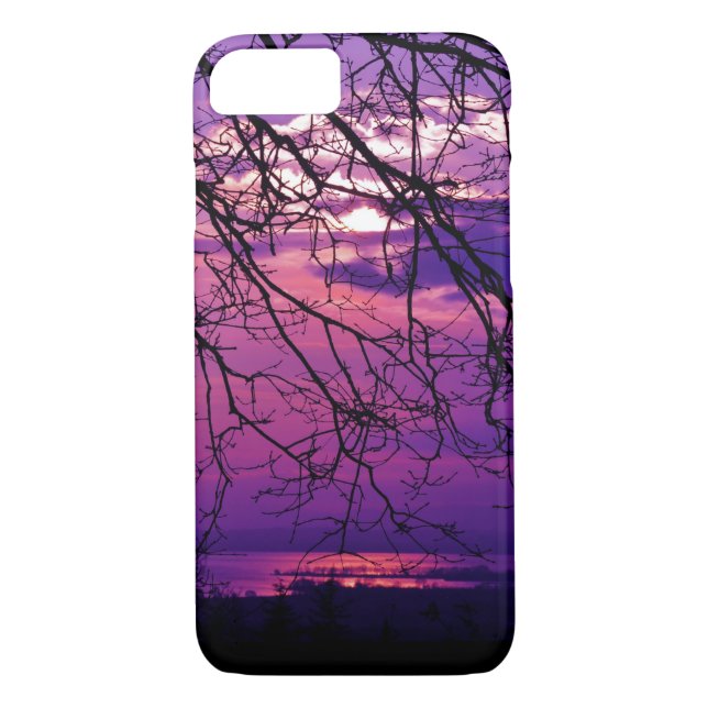 Funda De Case-Mate Para iPhone Intenso y Viviente - Paisaje Morado del Amanecer (Reverso)