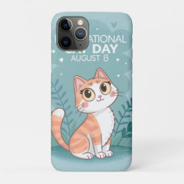 Funda Para iPhone 11 Pro International Cat Day Cute Whimsical Cat Art