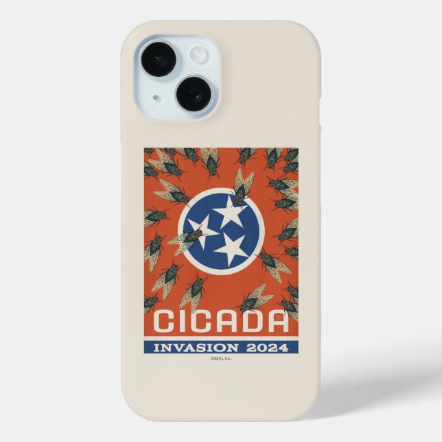 Funda De Case-Mate Para iPhone Invasión de Bandera Tennessee Cicada (Reverso )