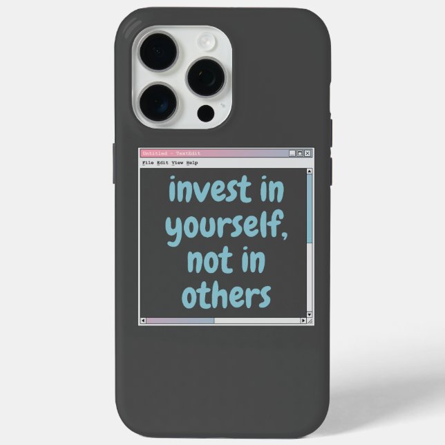 Funda De Case-Mate Para iPhone invertir en ti mismo, no en otros (Reverso )