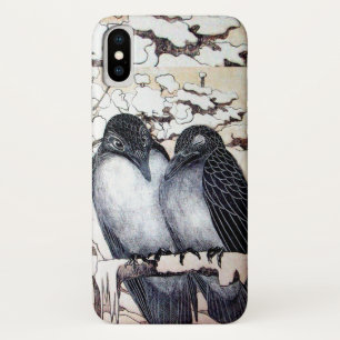 FUNDA PARA iPhone X INVIERNO AMA A LOS AVES EN EL DETALLE DE NIEVE EN 