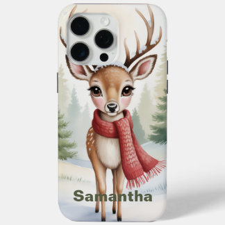 Funda Para iPhone 15 Pro Max Invierno Bosque Personalizado, Navidad Granja,