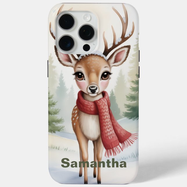 Funda De Case-Mate Para iPhone Invierno Bosque Personalizado, Navidad Granja,     (Reverso )