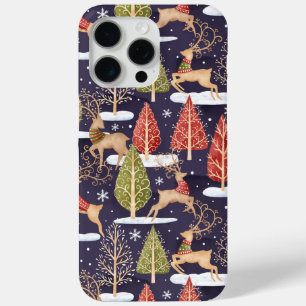 Funda Para iPhone 15 Pro Max Invierno de los renos singulares de Woodland
