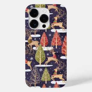 Funda Para iPhone 14 Pro De Case-Mate Invierno de los renos singulares de Woodland