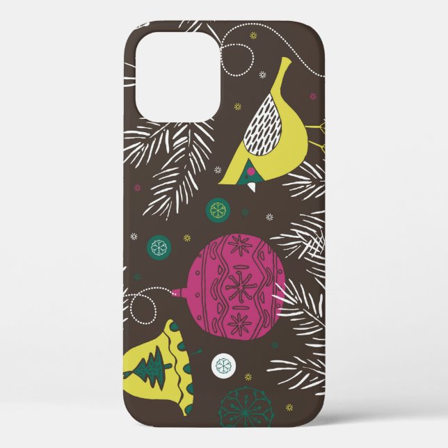 Funda De Case-Mate Para iPhone Invierno navidades: Patrón estacional. (Reverso )